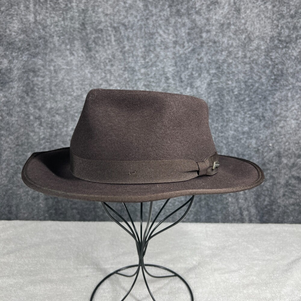 Indiana Jones Hat Fedora Wide Brim Youth XL Brown Wool Felt Logo Pin Movie